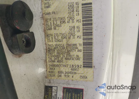 2015 Nissan Frontier S/Sv-I4 из США, поврежденный, VIN 1N6BD0CT7FN718592